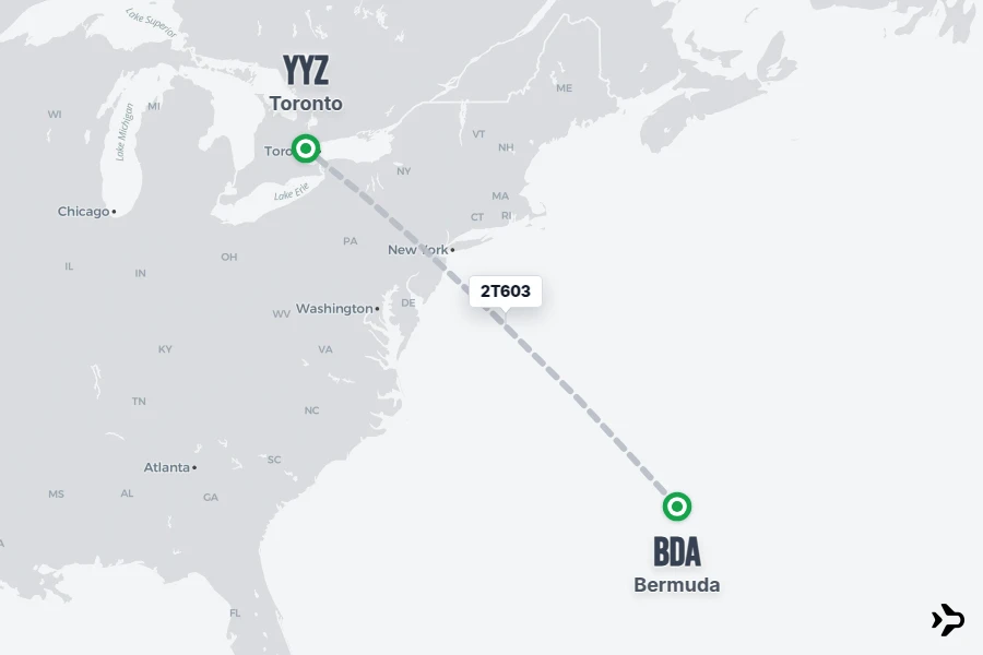 Yyz 2T603 BermudAir Flight Status & Tracker | Bermuda - Toronto