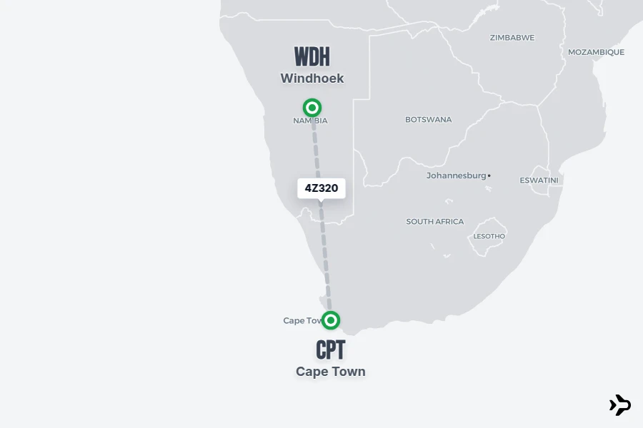 4Z320 Airlink Flight Status & Tracker | Cape Town - Windhoek