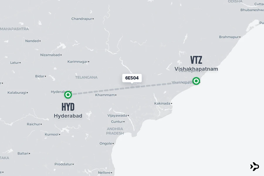 Hyd Time 6E504 IndiGo Flight Status & Tracker | HYD - VTZ