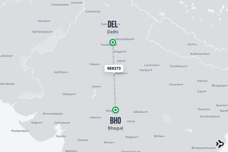 6E6273 IndiGo Flight Status & Tracker | Delhi - Bhopal