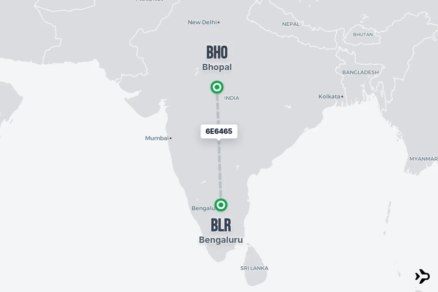 6E6465 IndiGo Flight Status & Tracker | Bengaluru - Bhopal