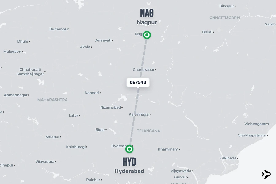 Hyd Time 6E7548 IndiGo Flight Status & Tracker | Nagpur - Hyderabad