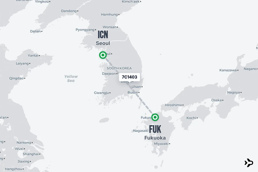 Flight 5 7C1403 Jeju Air Flight Status & Tracker | Seoul - Fukuoka