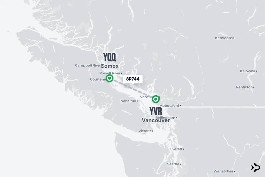 8P744 8P Flight Status & Tracker | YQQ - YVR