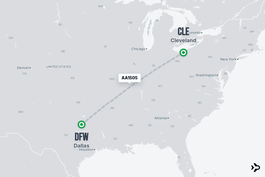 AA1505 American Airlines Flight Status & Tracker | CLE - DFW