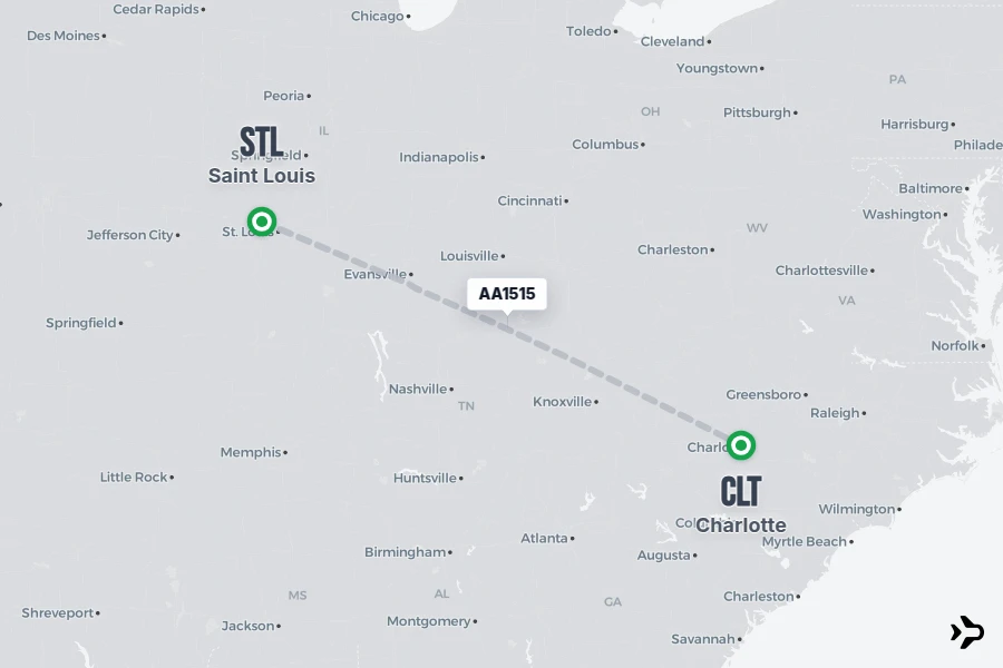 AA1515 American Airlines Flight Status & Tracker | STL - CLT