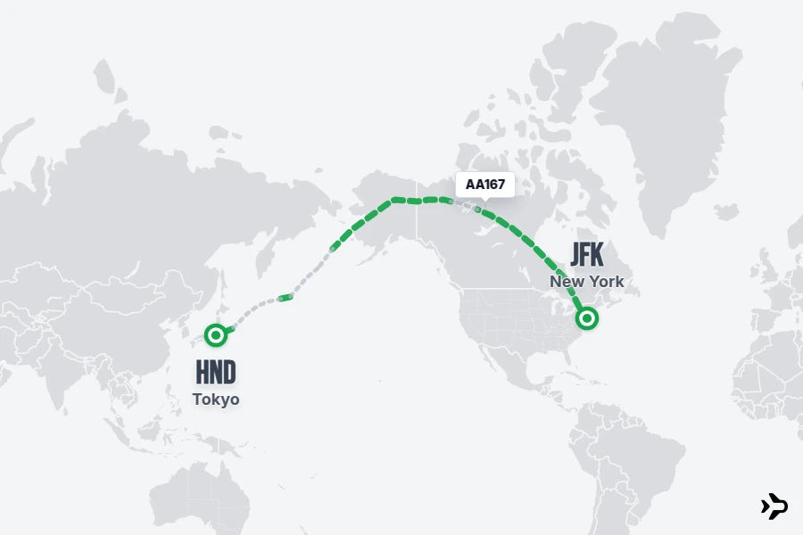 AA167 American Airlines Flight Status & Tracker | JFK - HND