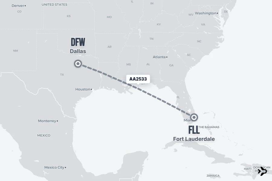 AA2533 American Airlines Flight Status & Tracker | DFW - FLL
