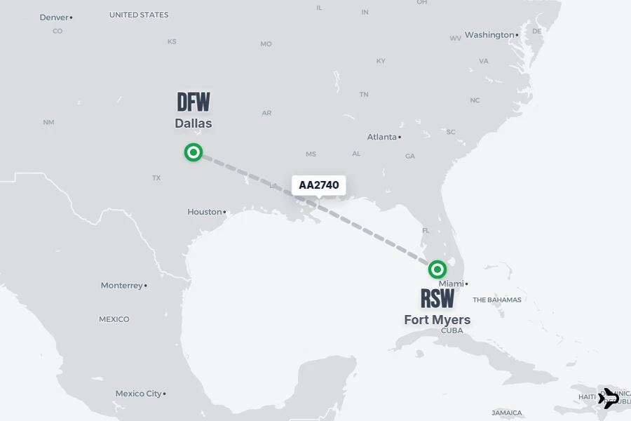 AA2740 American Airlines Flight Status & Tracker | RSW - DFW