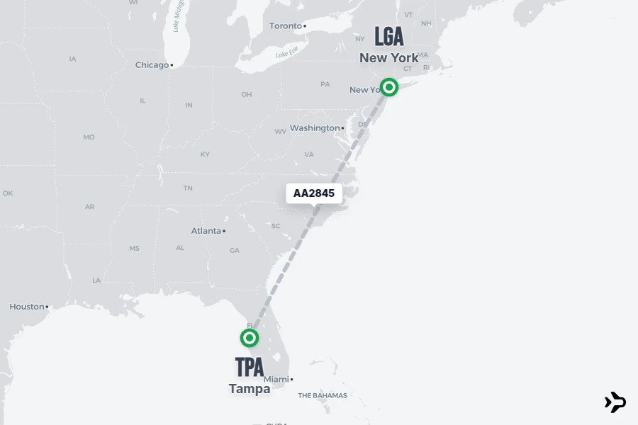 AA2845 American Airlines Flight Status & Tracker | LGA - TPA