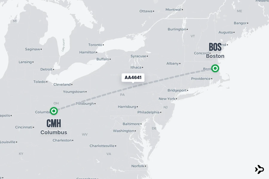 AA4641 American Airlines Flight Status & Tracker | BOS - CMH