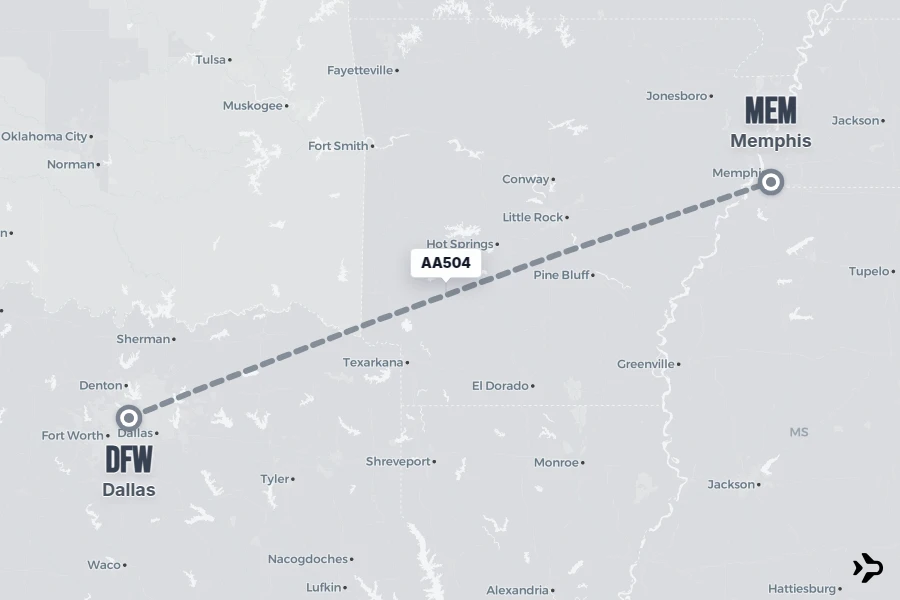 AA504 American Airlines Flight Status & Tracker | DFW - MEM
