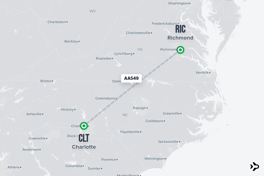 AA549 American Airlines Flight Status & Tracker | RIC - CLT