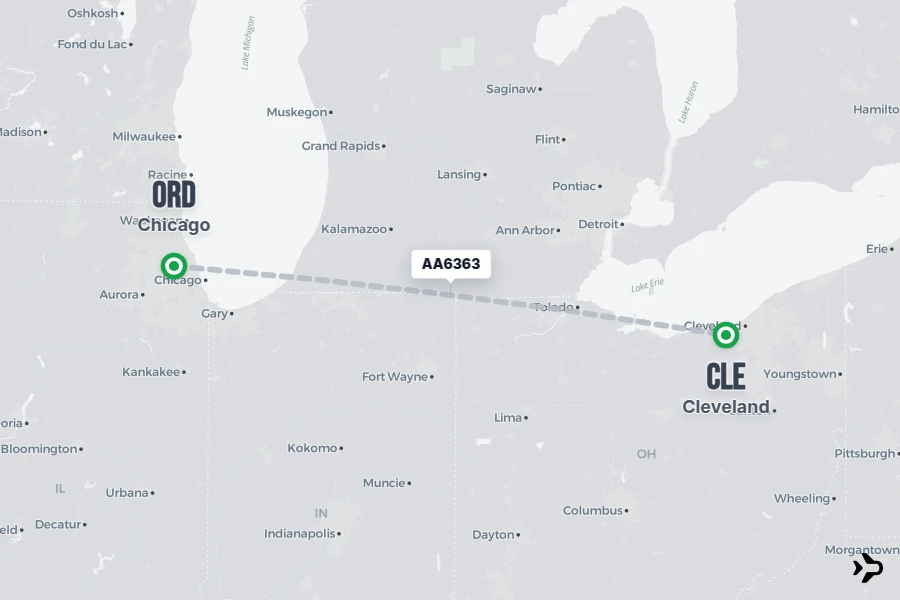 AA6363 American Airlines Flight Status & Tracker | ORD - CLE