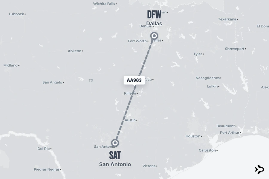AA983 American Airlines Flight Status & Tracker | DFW - SAT