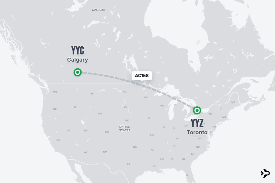 Yyz AC158 Air Canada Flight Status & Tracker | Calgary - Toronto