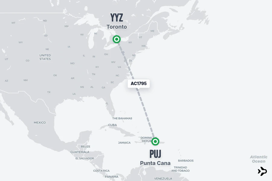 Yyz AC1795 Air Canada Flight Status & Tracker | PUJ - YYZ