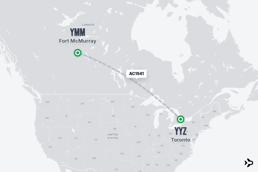 Ymm AC1941 Air Canada Flight Status & Tracker | YYZ - YMM
