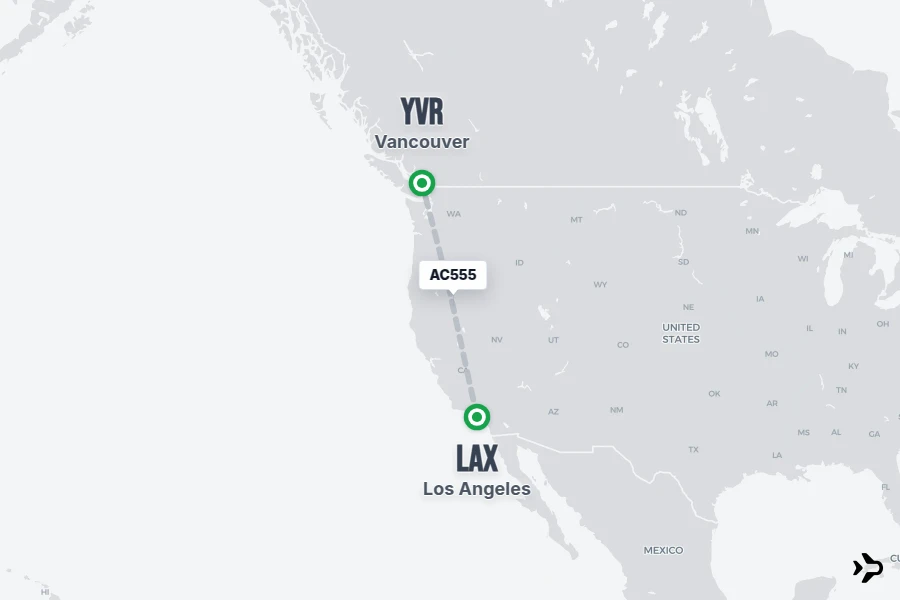 AC555 Air Canada Flight Status & Tracker | LAX - YVR