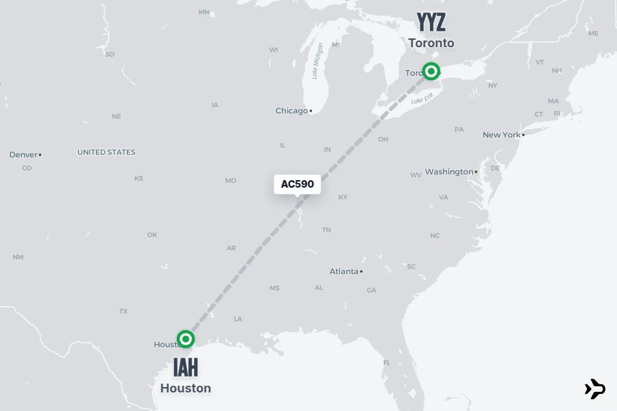 Yyz AC590 Air Canada Flight Status & Tracker | Houston - Toronto