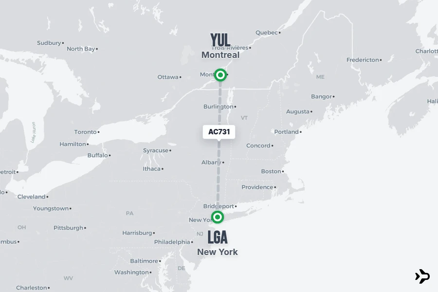 AC731 Air Canada Flight Status & Tracker | LGA - YUL