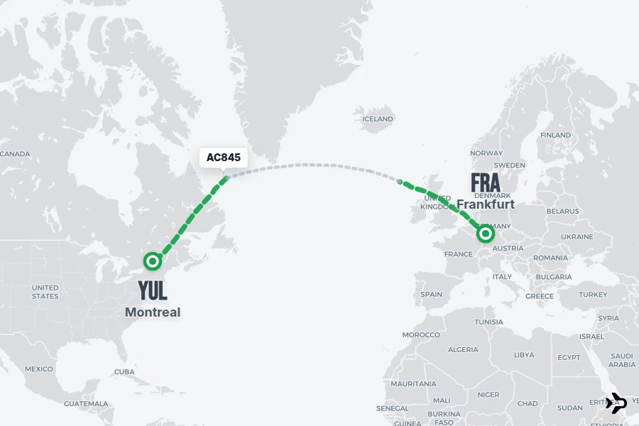 AC845 Air Canada Flight Status & Tracker | FRA - YUL