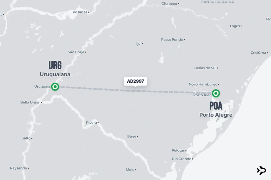 Flt Hit Racking AD2997 Azul Flight Status & Tracker | POA - URG
