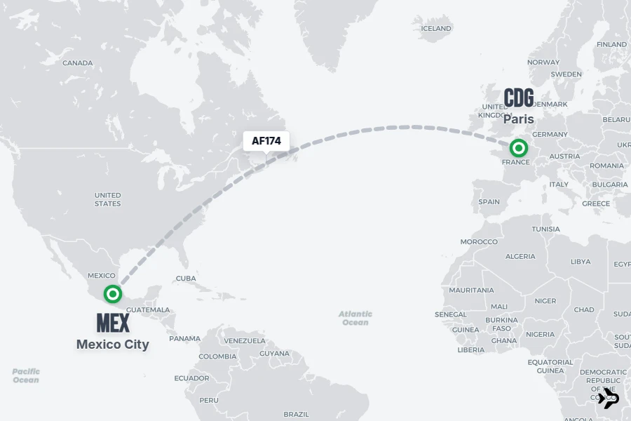 Af174 AF174 Air France Flight Status & Tracker | CDG - MEX