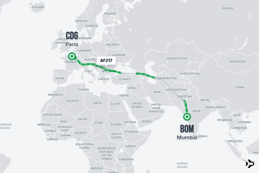 AF217 Air France Flight Status & Tracker | Mumbai - Paris
