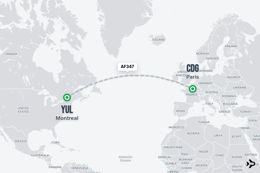 AF347 Air France Flight Status & Tracker | Montreal - Paris