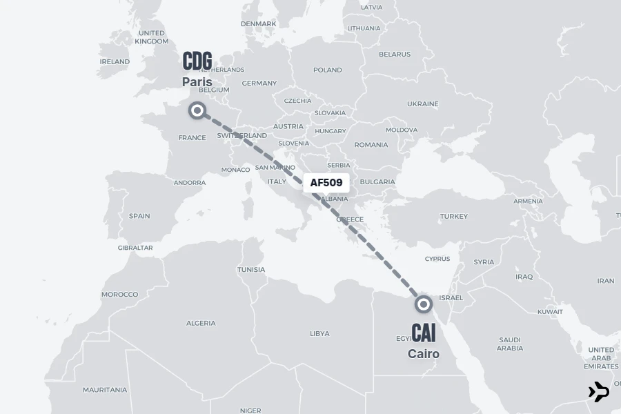 AF509 Air France Flight Status & Tracker | Cairo - Paris