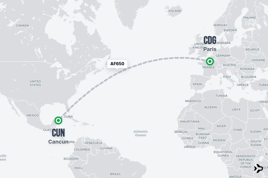 AF650 Air France Flight Status & Tracker | Paris - Cancun