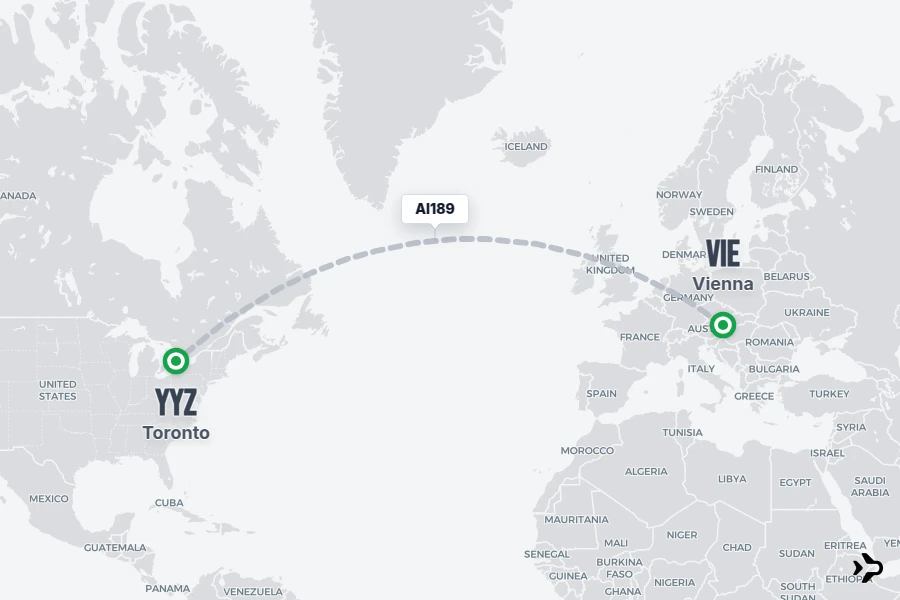 Yyz AI189 Air India Flight Status & Tracker | Vienna - Toronto