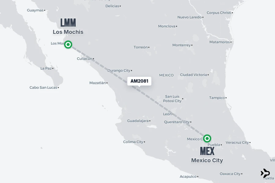 Flt Hit Racking AM2081 Aeromexico Flight Status & Tracker | LMM - MEX
