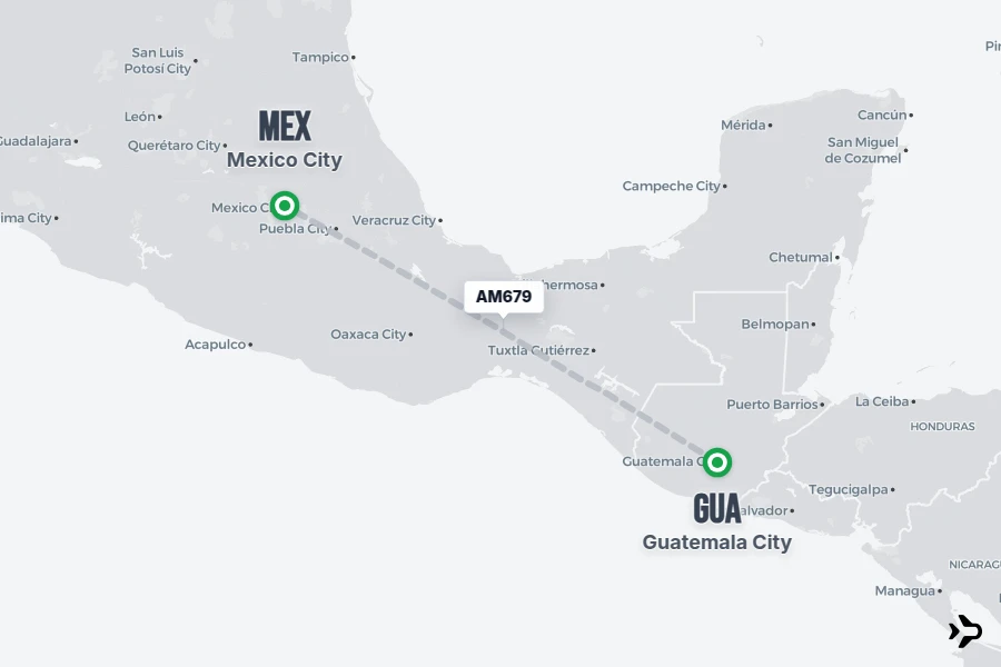 Flight Rime AM679 Aeromexico Flight Status & Tracker | GUA - MEX