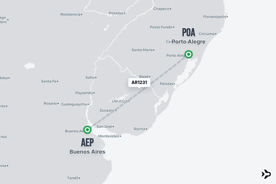 AR1231 AR Flight Status & Tracker | POA - AEP