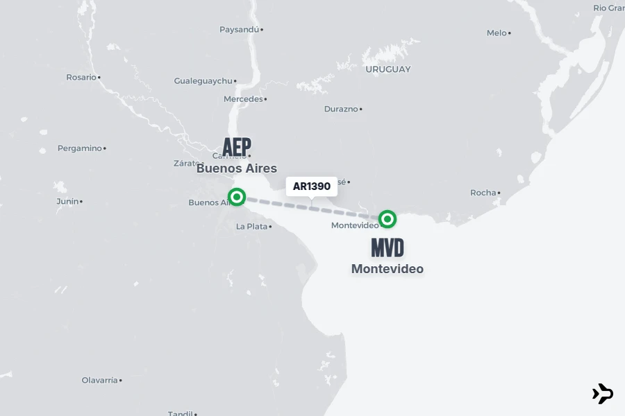 AR1390 AR Flight Status & Tracker | AEP - MVD