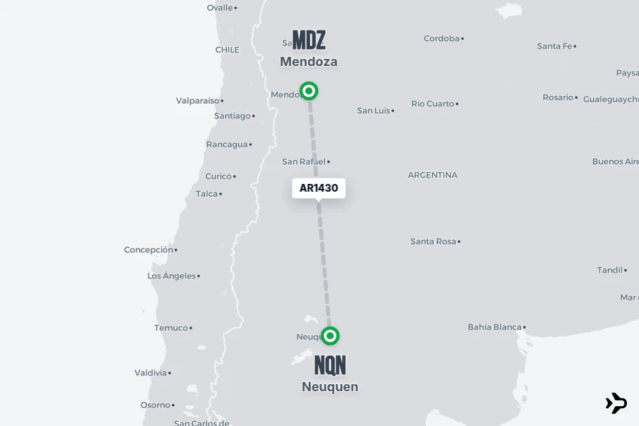 Flight Rime AR1430 AR Flight Status & Tracker | MDZ - NQN