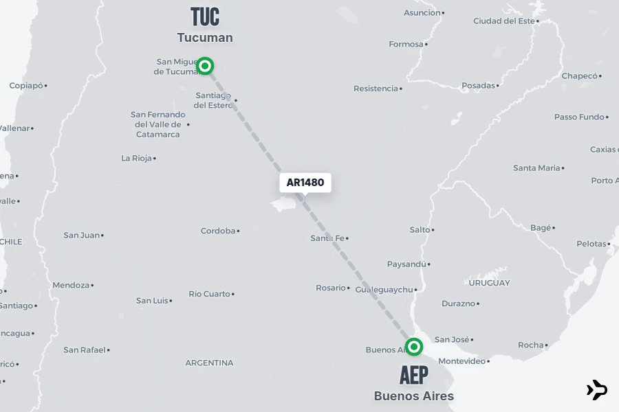 AR1480 AR Flight Status & Tracker | AEP - TUC