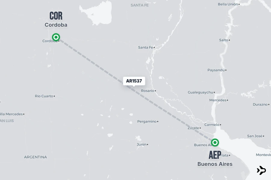 AR1537 AR Flight Status & Tracker | COR - AEP
