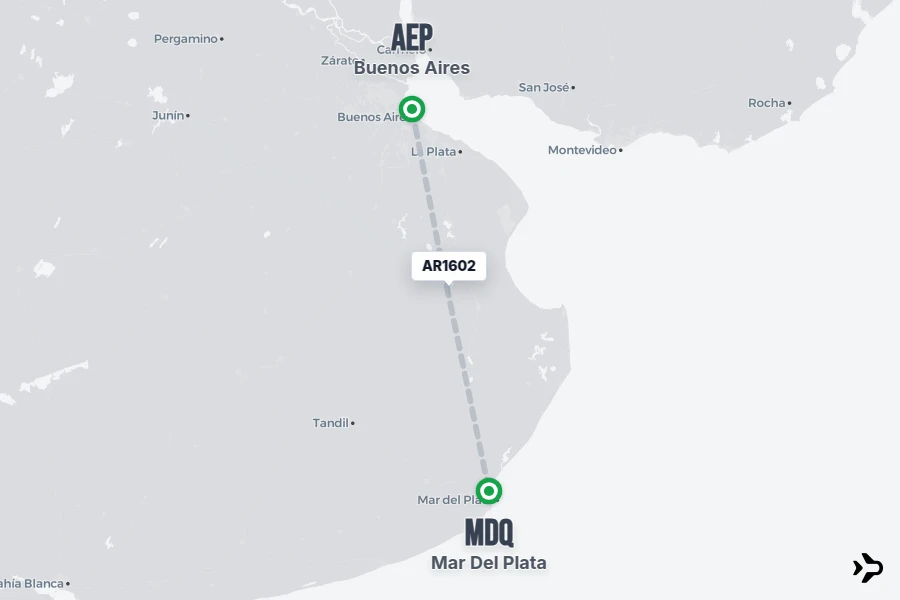 AR1602 AR Flight Status & Tracker | AEP - MDQ