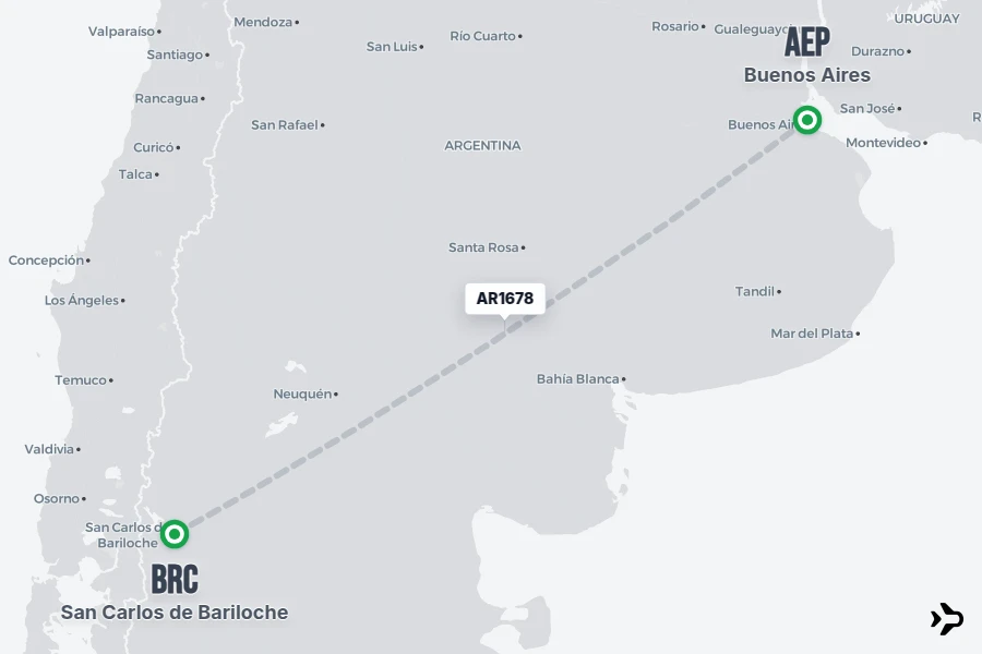 AR1678 AR Flight Status & Tracker | AEP - BRC
