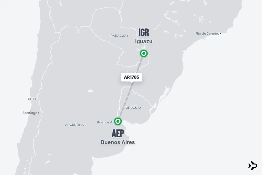 AR1785 AR Flight Status & Tracker | IGR - AEP