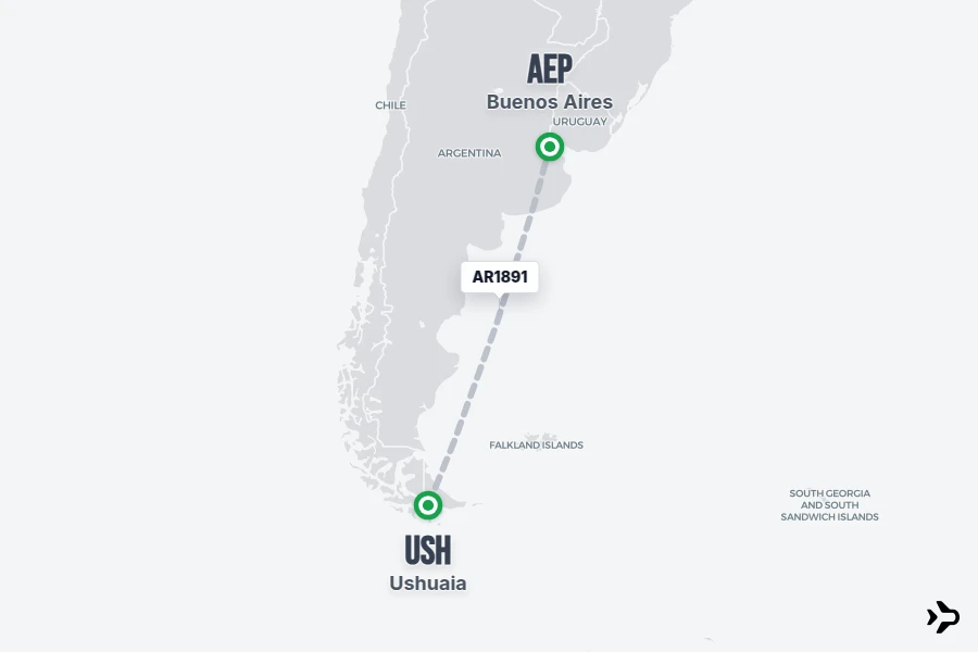 AR1891 AR Flight Status & Tracker | USH - AEP