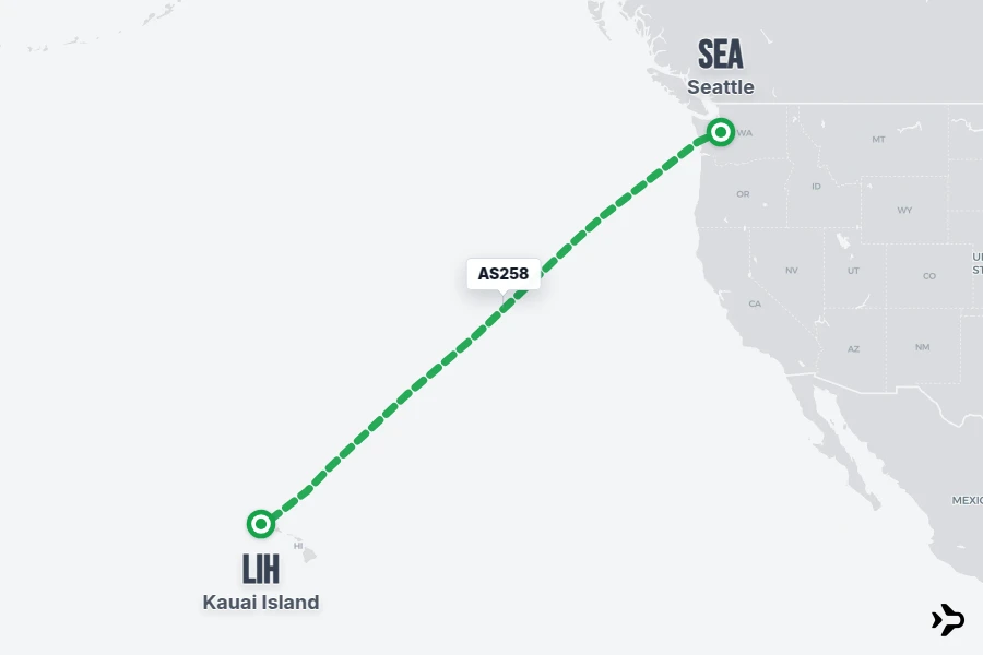 Lih Map AS258 Alaska Airlines Flight Status & Tracker | SEA - LIH