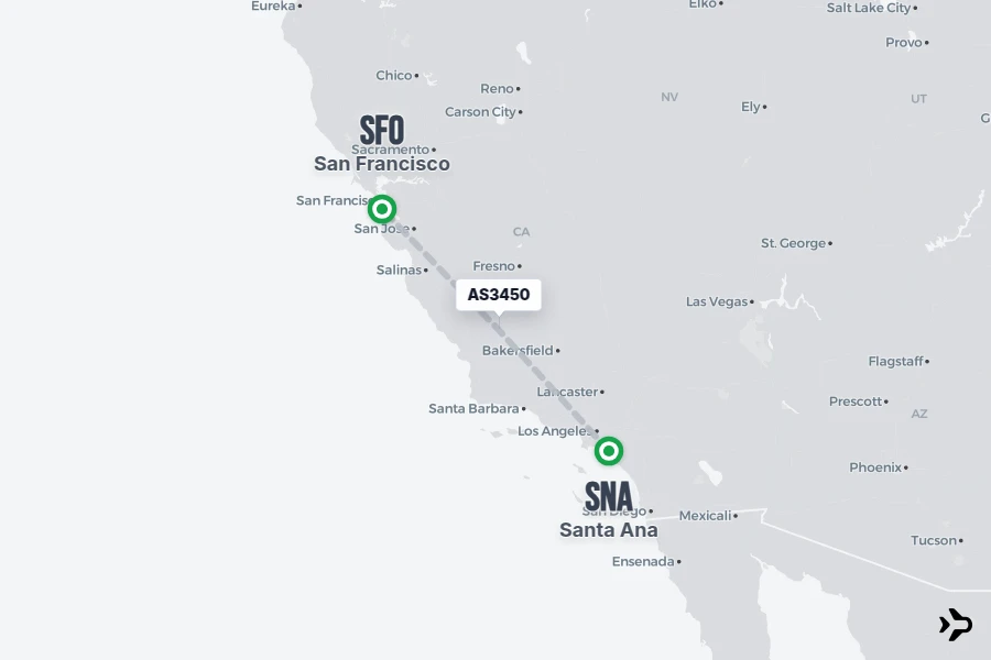 AS3450 Alaska Airlines Flight Status & Tracker | SNA - SFO