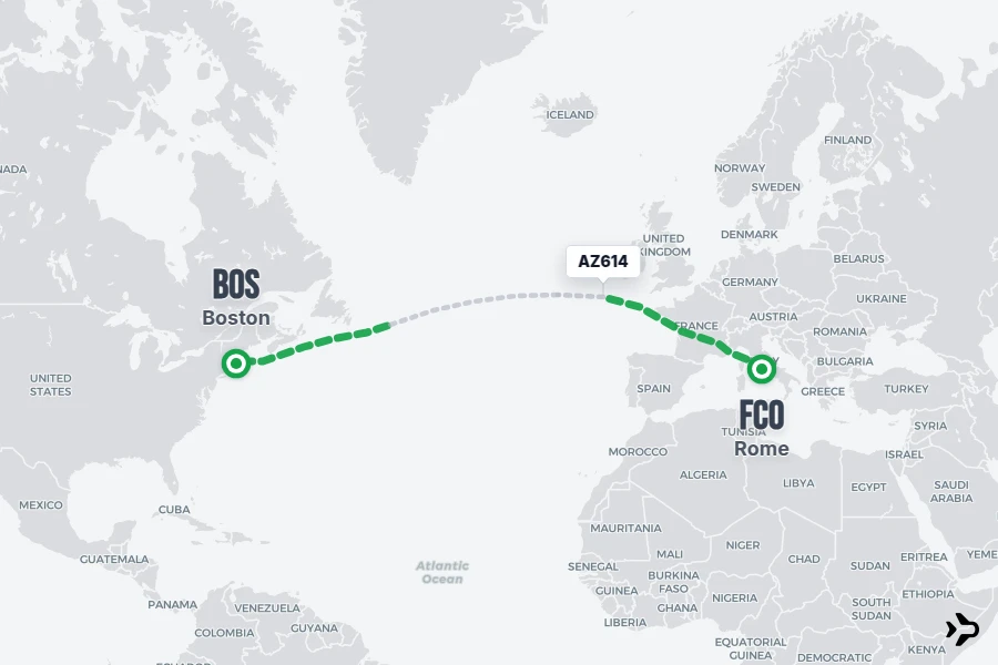 AZ614 ITA Airways Flight Status & Tracker | Rome - Boston