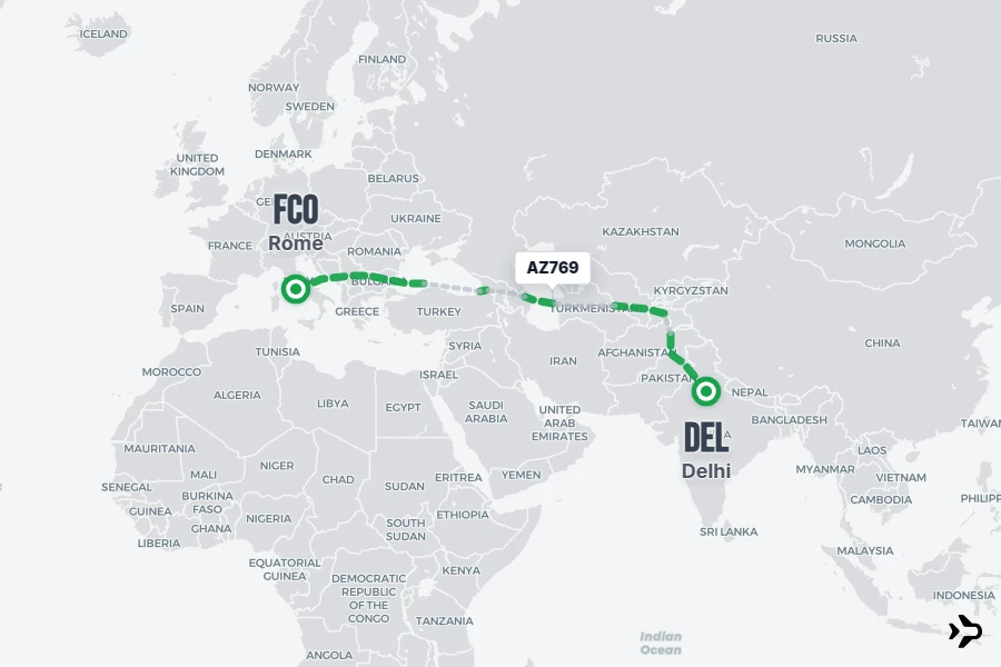 Flying To Rome AZ769 ITA Airways Flight Status & Tracker | Delhi - Rome