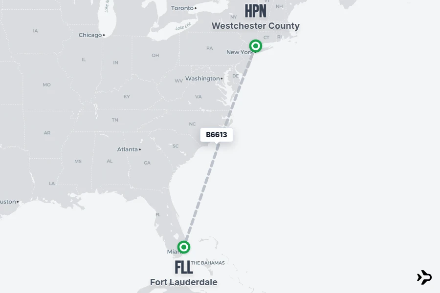 Ffl Gate Map B6613 JetBlue Flight Status & Tracker | HPN - FLL