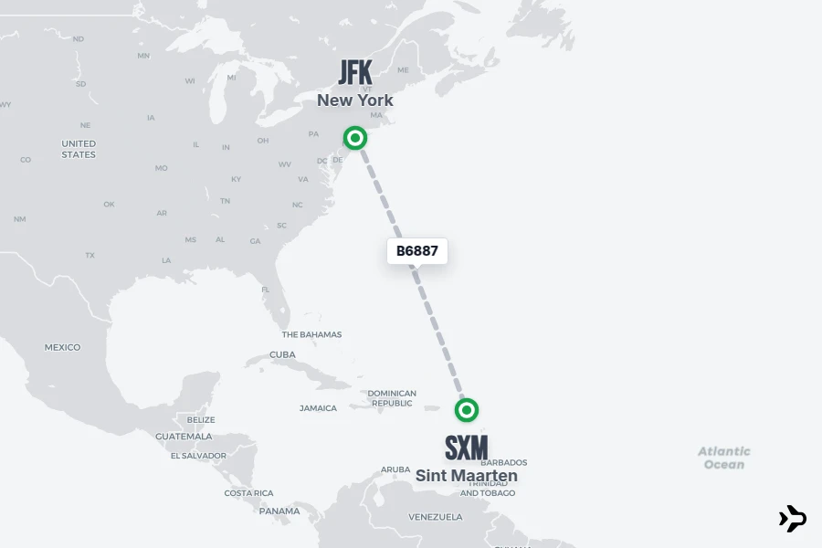 B6887 JetBlue Flight Status & Tracker | JFK - SXM